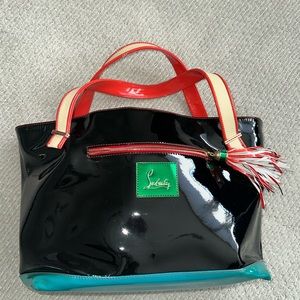 Christian Louboutin patent multi colored purse